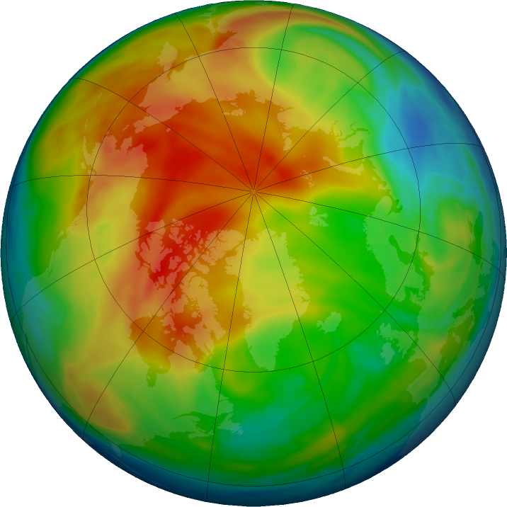Arctic ozone map for 15 January 2021